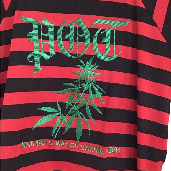 NWT POT Red and black striped short sleeve shirt - Picture 2 of 3